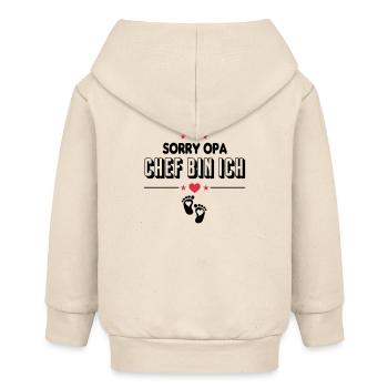 Opa Chef bin ich Baby Sprüche - Baby Organic Kapuzenjacke Baby Connector von Stanley/Stella - Natur - Hinten