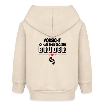 Vorsicht Grosser Grosser Bruder Baby Sprüche - Baby Organic Kapuzenjacke Baby Connector von Stanley/Stella - Natur - Hinten