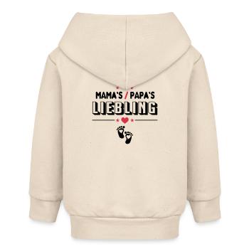 Mama Papa Liebling Baby Sprüche - Baby Organic Kapuzenjacke Baby Connector von Stanley/Stella - Natur - Hinten