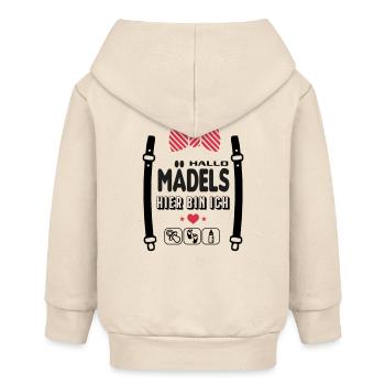 Hallo Mädels Hier bin ich Baby Säugling - Baby Organic Kapuzenjacke Baby Connector von Stanley/Stella - Natur - Hinten