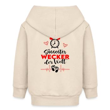 Bester Wecker der Welt Süß Baby Säugling - Baby Organic Kapuzenjacke Baby Connector von Stanley/Stella - Natur - Hinten