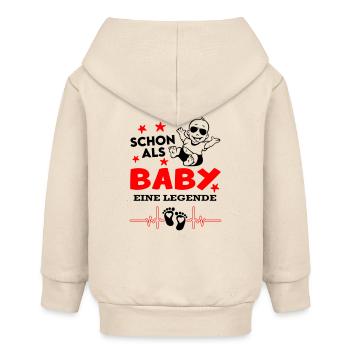 Schon als Baby eine Legende Lustige Babysprüche - Baby Organic Kapuzenjacke Baby Connector von Stanley/Stella - Natur - Hinten