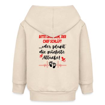 Bitte leise sein, der Chef schläft Babysprüche - Baby Organic Kapuzenjacke Baby Connector von Stanley/Stella - Natur - Hinten
