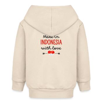 Fabriqué en Indonésie avec amour – Vêtements pour bébé - Veste à capuche bébé bio Stanley/Stella - écru doux - Dos