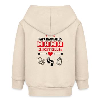 Papa kann alles Mama macht alles Baby Säugling - Baby Organic Kapuzenjacke Baby Connector von Stanley/Stella - Natur - Hinten