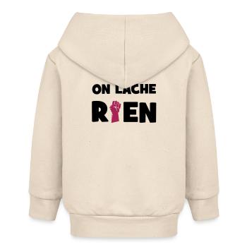 On lâche rien ! - Veste à capuche bébé bio Stanley/Stella - écru doux - Dos