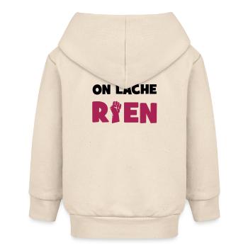 On lâche rien ! - Veste à capuche bébé bio Stanley/Stella - écru doux - Dos
