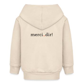 merci dir - 2 Farben - Baby Organic Kapuzenjacke Baby Connector von Stanley/Stella - Natur - Hinten