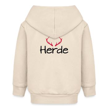 Herde Geweih Hirschgeweih - Baby Organic Kapuzenjacke Baby Connector von Stanley/Stella - Natur - Hinten