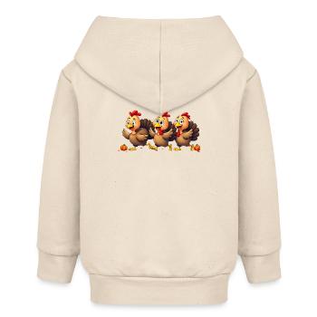 Bébé dinde de Thanksgiving - Veste à capuche bébé bio Stanley/Stella - écru doux - Dos