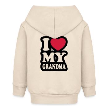 I love my grandma - Ich liebe meine Oma - Baby Organic Kapuzenjacke Baby Connector von Stanley/Stella - Natur - Hinten
