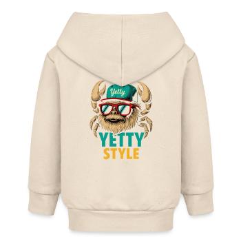 Yetty Style Yeti Graphic - Baby Organic Zip-up Hoodie by Stanley/Stella - soft Ecru - Back