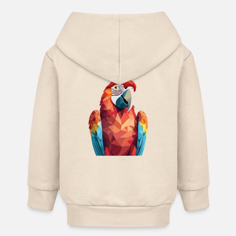 Perroquet - Veste à capuche bébé bio Stanley/Stella - écru doux