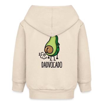 Dadvocado funny farting avocado dad fart daddy - Baby Organic Zip-up Hoodie by Stanley/Stella - soft Ecru - Back