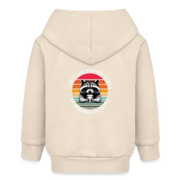 Grantiger Waschbär - I don't like Mornings - Baby Organic Kapuzenjacke Baby Connector von Stanley/Stella - Natur - Hinten