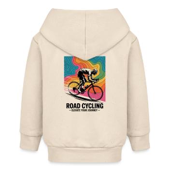 1970s Road Cycling – Retro Map Tee - Baby Organic Zip-up Hoodie by Stanley/Stella - soft Ecru - Back