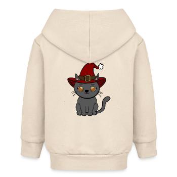 Noël chat - Veste à capuche bébé bio Stanley/Stella - écru doux - Dos