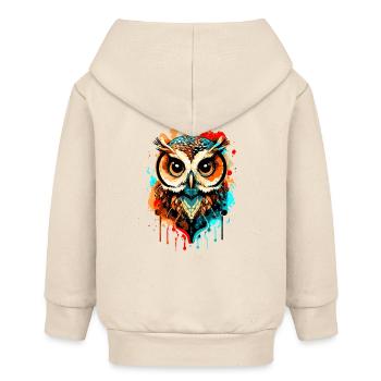 Eule Bunt - Nachteule - Schleiereule - Eulen Kauz - Baby Organic Kapuzenjacke Baby Connector von Stanley/Stella - Natur - Hinten