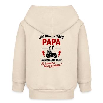 Papa_et_Agriculteur_Jassure_dans_les_deux - Baby Organic Kapuzenjacke Baby Connector von Stanley/Stella - Natur - Hinten