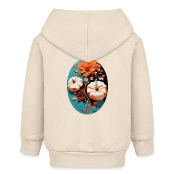 Kürbis mit Blumen - Baby Organic Kapuzenjacke Baby Connector von Stanley/Stella - Natur - Hinten