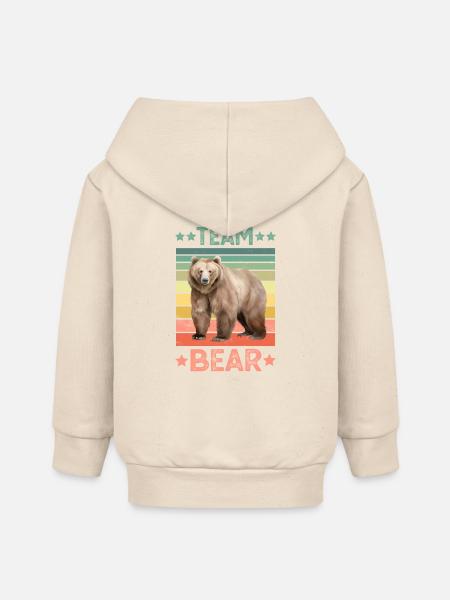 Braunbär Grizzly Bär - Baby Organic Kapuzenjacke Baby Connector von Stanley/Stella - Natur
