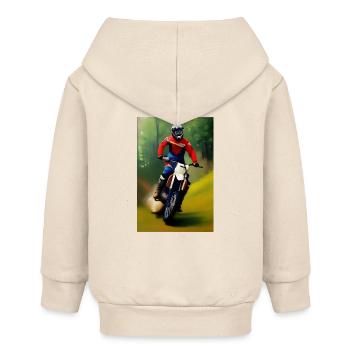 Motocross Fahren - Baby Organic Kapuzenjacke Baby Connector von Stanley/Stella - Natur - Hinten