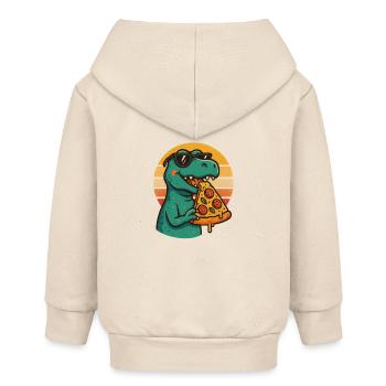 Pizza Saurus Retro - Baby Organic Kapuzenjacke Baby Connector von Stanley/Stella - Natur - Hinten