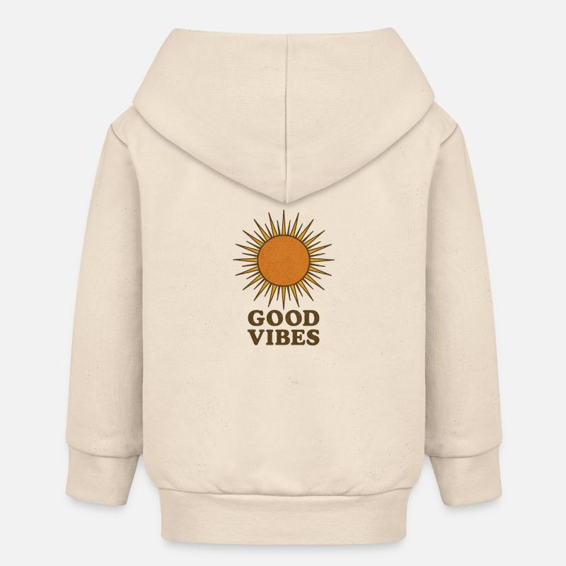Sol Radiante - Buenas Vibras - Veste à capuche bébé bio Stanley/Stella - écru doux