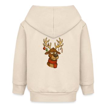 Genervtes Rentier zu Weihnachten - Baby Organic Kapuzenjacke Baby Connector von Stanley/Stella - Natur - Hinten