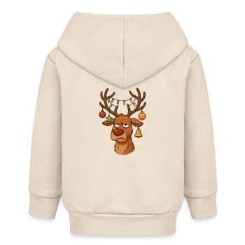 Genervtes Rentier Weihnachten - Baby Organic Kapuzenjacke Baby Connector von Stanley/Stella - Natur - Hinten