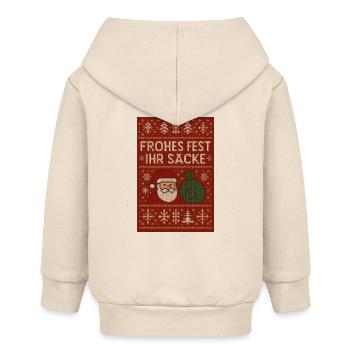 Frohes Fest Ihr Säcke! - Baby Organic Kapuzenjacke Baby Connector von Stanley/Stella - Natur - Hinten