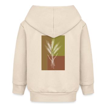Wheat Ears Line Art – Nature Motif - Baby Organic Zip-up Hoodie by Stanley/Stella - soft Ecru - Back