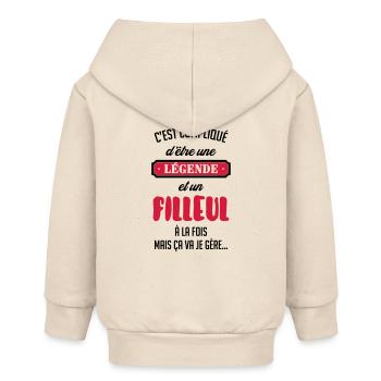 Parrain / Marraine / Filleule / Filleul / Baptême - Veste à capuche bébé bio Stanley/Stella - écru doux - Dos