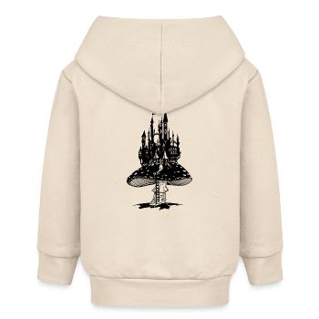 Märchenschloss auf Fliegenpilz - Baby Organic Kapuzenjacke Baby Connector von Stanley/Stella - Natur - Hinten