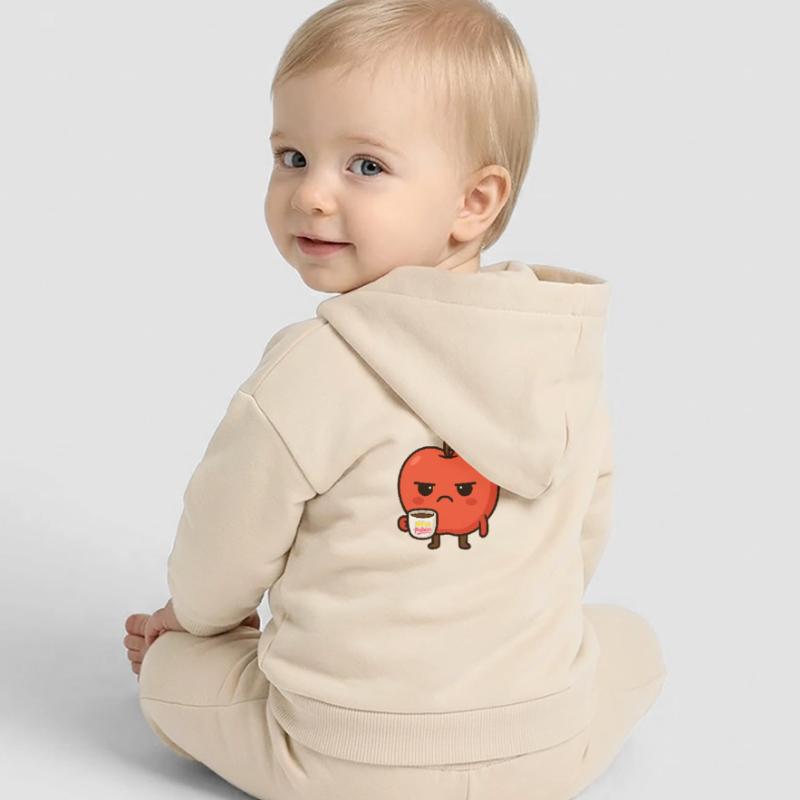 Grumpy Kawaii Apple - Funny Not My Problem Meme Baby Organic Zip-up Hoodie by Stanley/Stella