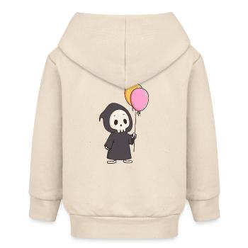 Mignon Faucheur avec des ballons - Design d’humour noir - Veste à capuche bébé bio Stanley/Stella - écru doux - Dos