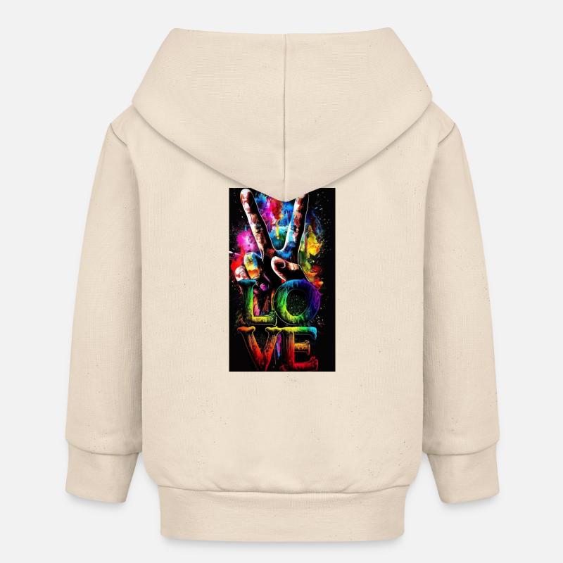 Mandala - Veste à capuche bébé bio Stanley/Stella - écru doux