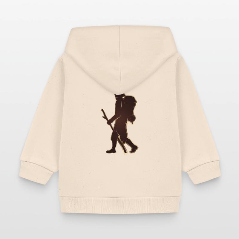 Pilger oder Wanderer mit Wanderstab & Rucksack Baby Organic Kapuzenjacke Baby Connector von Stanley/Stella