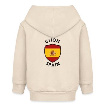 Gijón Spaniens Schild mit Fahne - Baby Organic Kapuzenjacke Baby Connector von Stanley/Stella - Natur - Hinten