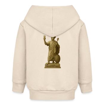 Style de cuisine antique avec cuillère en bois et bouclier - Veste à capuche bébé bio Stanley/Stella - écru doux - Dos