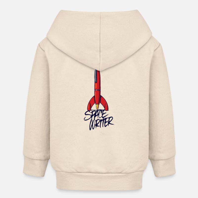 SPACE WRITER - let's talk - Veste à capuche bébé bio Stanley/Stella - écru doux