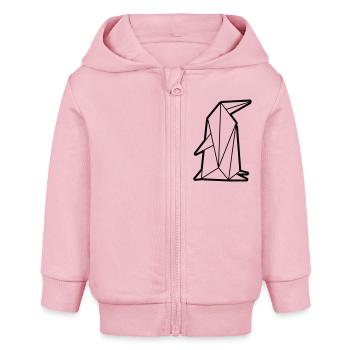 Origami: putziger Pinguin - Veste à capuche bébé bio Stanley/Stella - rose pâle - Devant