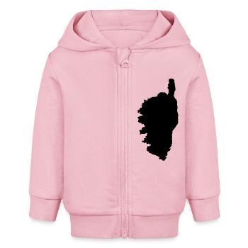 Corse carte - Veste à capuche bébé bio Stanley/Stella - rose pâle - Devant