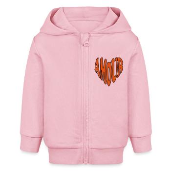 AMOUR Herz - Baby Organic Kapuzenjacke Baby Connector von Stanley/Stella - Hellrosa - Vorne