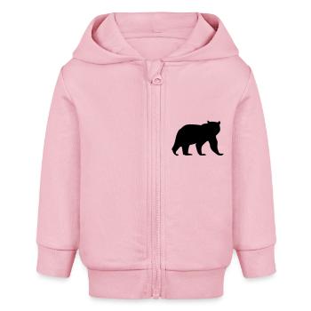 Bear - Baby Organic Zip-up Hoodie by Stanley/Stella - cotton pink - Front