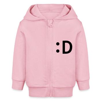 :D smiley lachen - Baby Organic Kapuzenjacke Baby Connector von Stanley/Stella - Hellrosa - Vorne