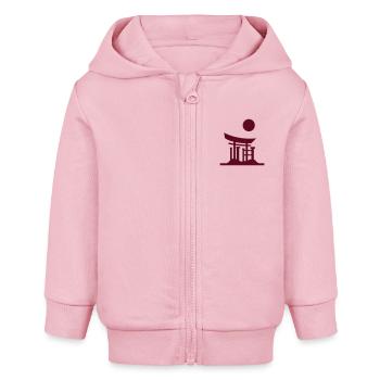 Japan Gate Silhouette - Baby Organic Zip-up Hoodie by Stanley/Stella - cotton pink - Front