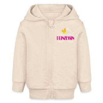 Mamas Prinzessin goldene Krone - Baby Organic Kapuzenjacke Baby Connector von Stanley/Stella - Natur - Vorne