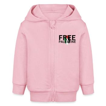 Palestine libre - Veste à capuche bébé bio Stanley/Stella - rose pâle - Devant