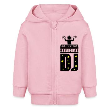 DJ Turntables Disc Jockey Party - Baby Organic Kapuzenjacke Baby Connector von Stanley/Stella - Hellrosa - Vorne